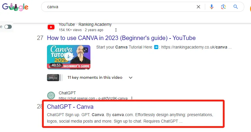canva gpts serp