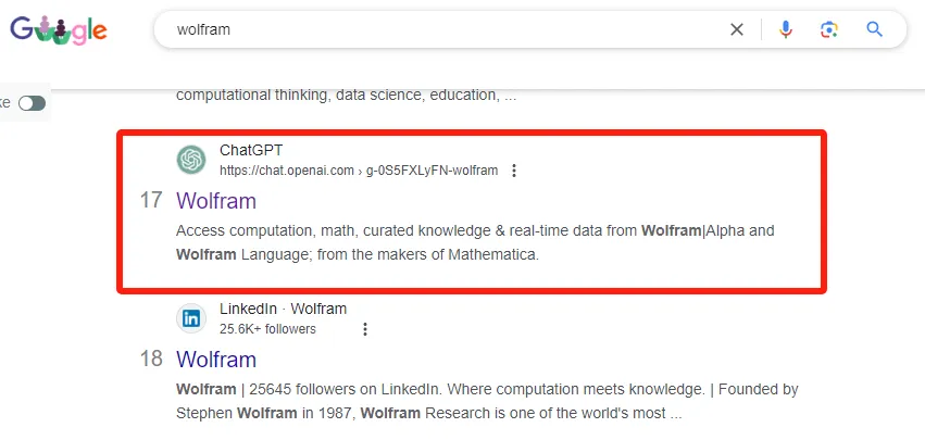 wolfram gpts serp